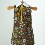 Flowery shift dress in brown for Poppy Parker or Barbie (see description)