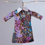 Brown and lilac vintage shift dress for Poppy Parker or Barbie (see description)